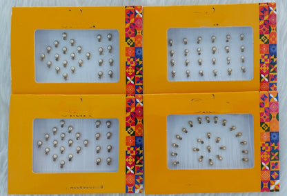 Indian Round Bindis Tattoo Sticker White Bollywood Card