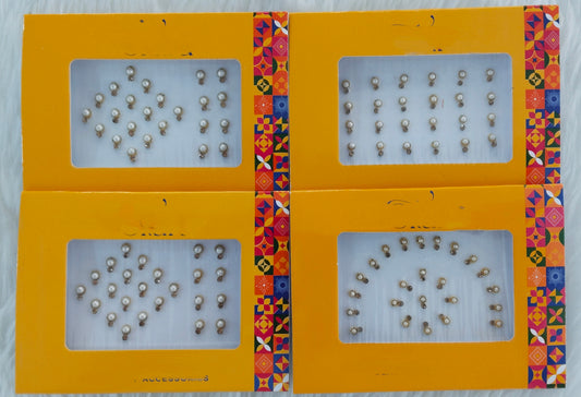 Indian Round Bindis Tattoo Sticker White Bollywood Card