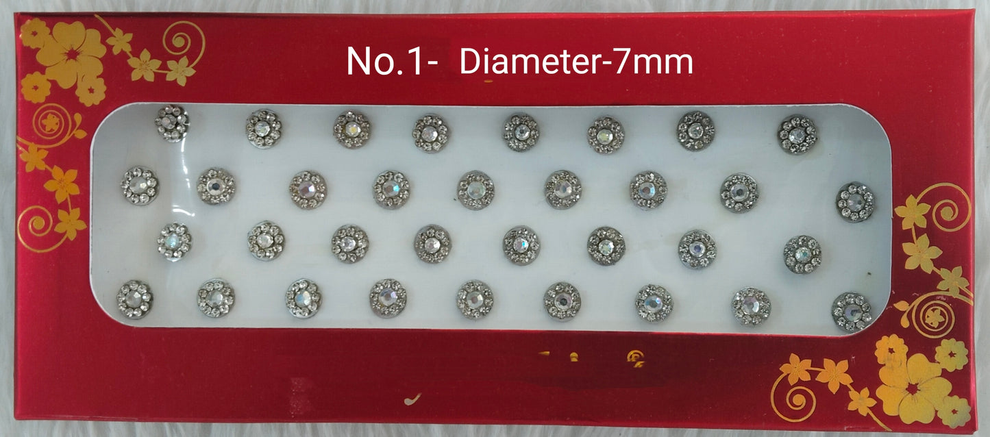 Indian Round Bindis Tattoo Sticker Silver Gold Bollywood Card