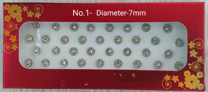 Indian Round Bindis Tattoo Sticker Silver Gold Bollywood Card