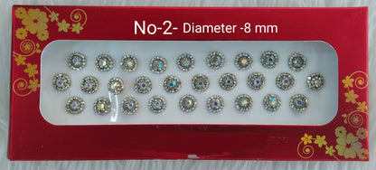Indian Round Bindis Tattoo Sticker Silver Gold Bollywood Card