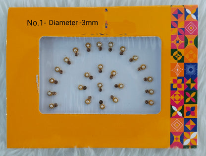 Indian Round Bindis Tattoo Sticker White Bollywood Card