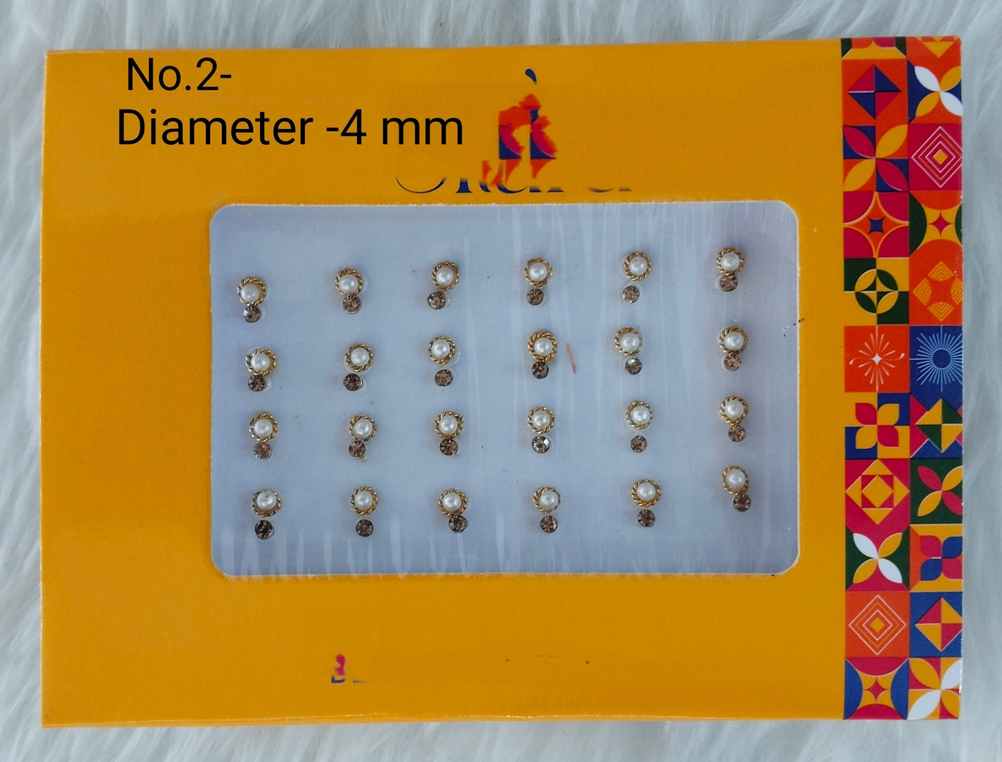 Indian Round Bindis Tattoo Sticker White Bollywood Card