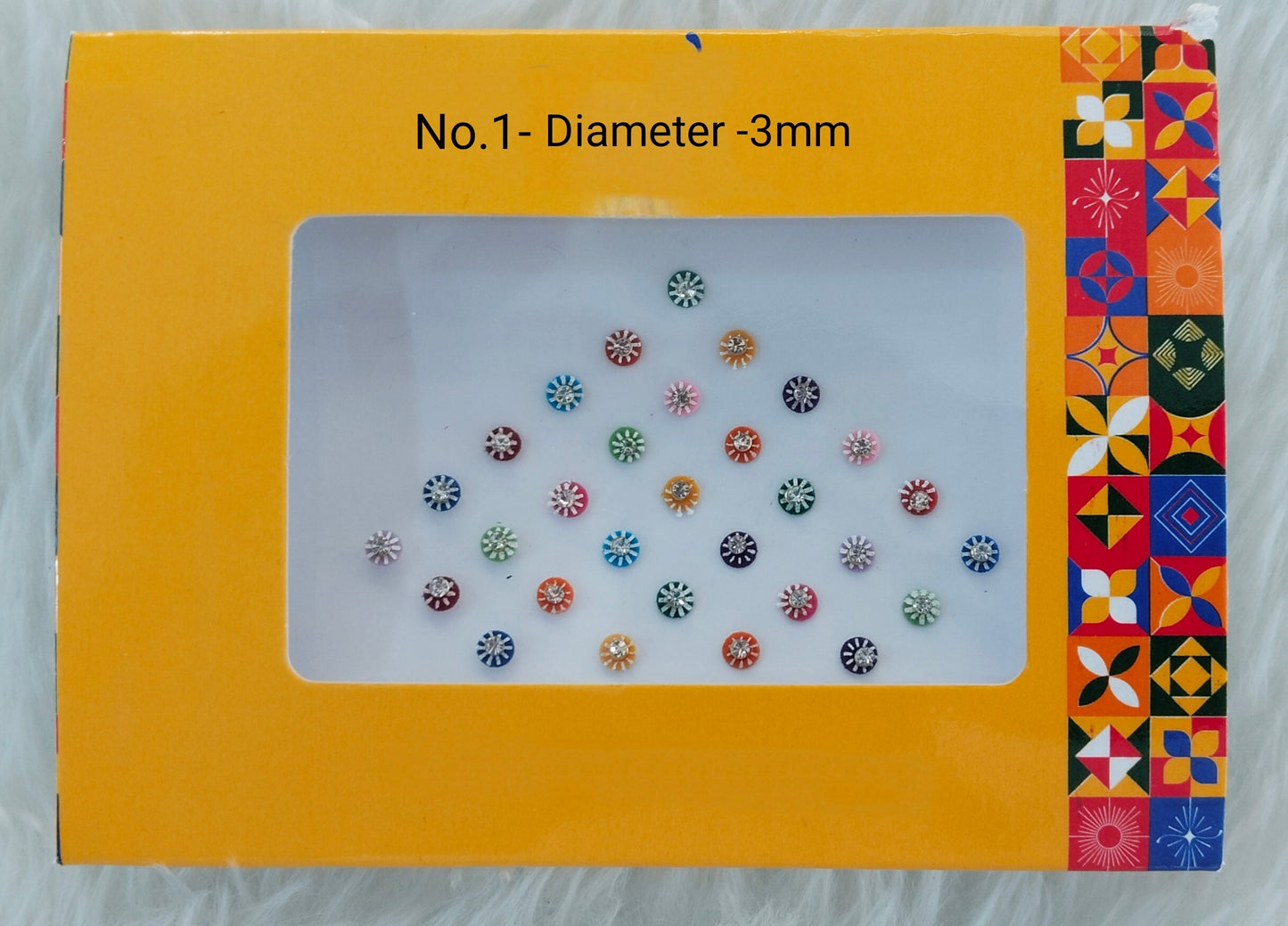 Indian Round Bindis Tattoo Sticker Multi Color Bollywood Card