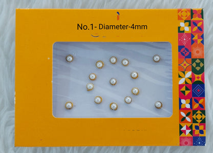 Indian Round Bindis Tattoo Sticker White Bollywood Card