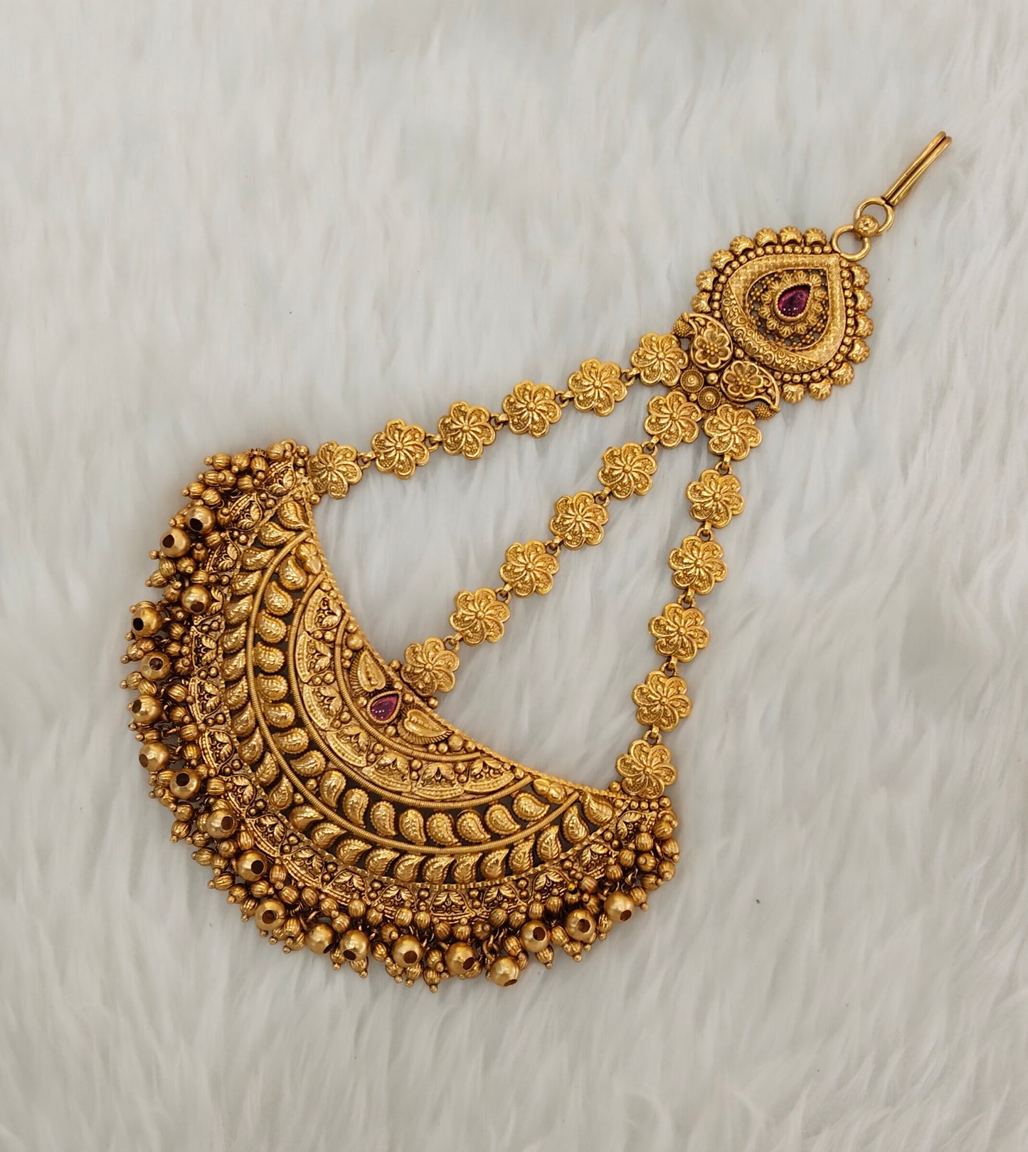 Gold Jhumar Headpassa Bridal Passa/Pakistani side Headpiece