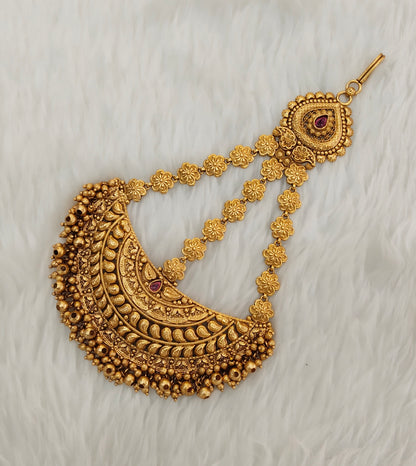 Gold Jhumar Headpassa Bridal Passa/Pakistani side Headpiece
