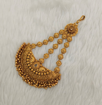 Gold Jhumar Headpassa Bridal Passa/Pakistani side Headpiece