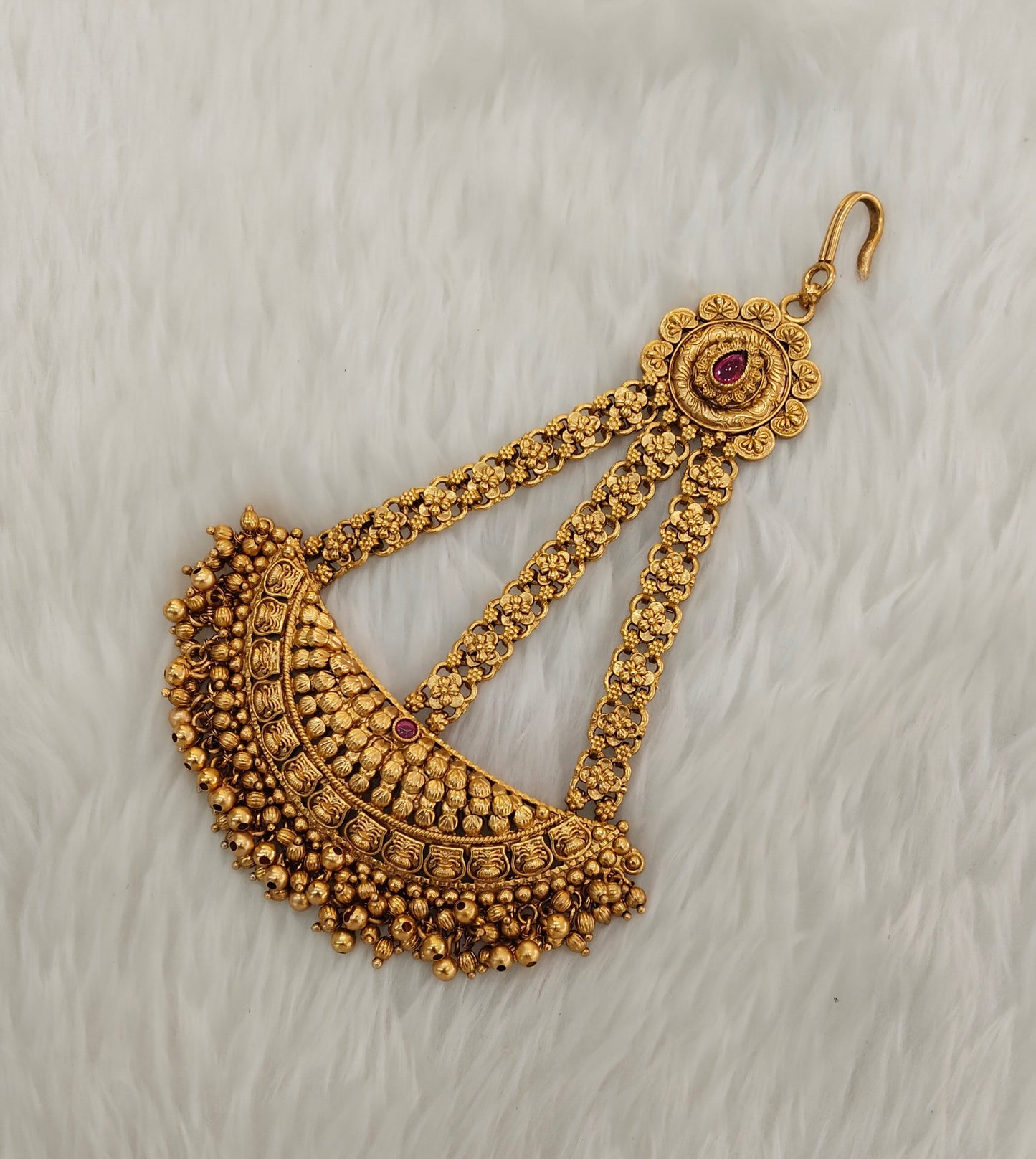 Gold Jhumar Headpassa Bridal Passa/Pakistani side Headpiece