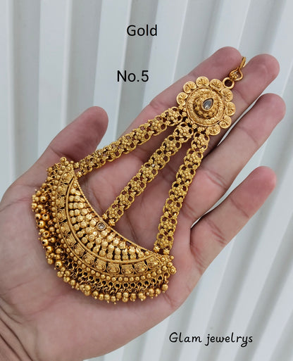 Gold Jhumar Headpassa Bridal Passa/Pakistani side Headpiece