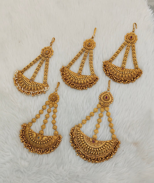 Gold Jhumar Headpassa Bridal Passa/Pakistani side Headpiece