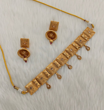 Gold Polki Choker Indian Jewellery Romeo Set