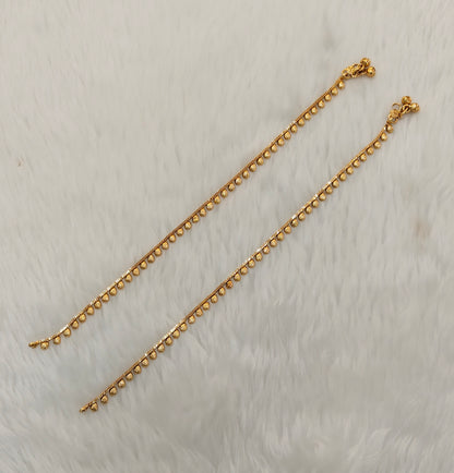Gold Anklets Jhanjar Payal Indian Jewellery Set