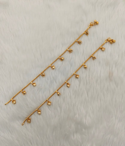 Gold Anklets Jhanjar Payal Indian Jewellery Set