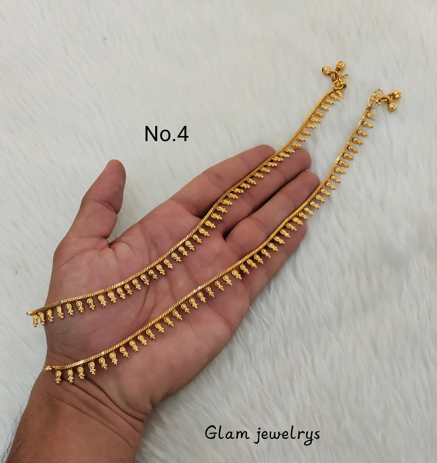 Gold Anklets Jhanjar Payal Indian Jewellery Set