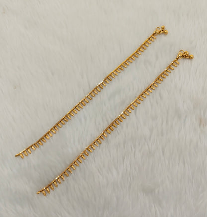 Gold Anklets Jhanjar Payal Indian Jewellery Set