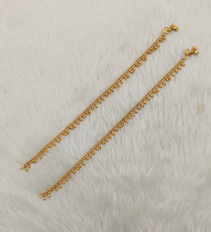 Gold Anklets Jhanjar Payal Indian Jewellery Set