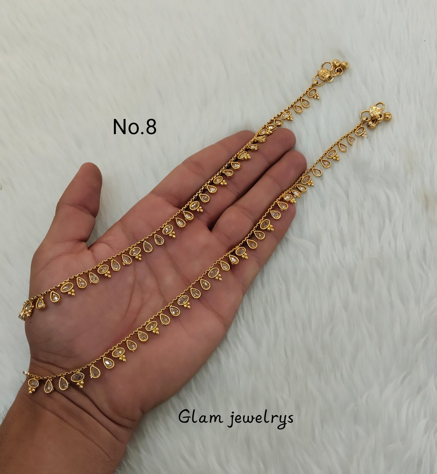 Gold Anklets Jhanjar Payal Indian Jewellery Set
