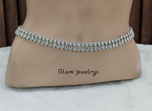 Silver White Indian Belly Chain kamarbelt Saree Chain