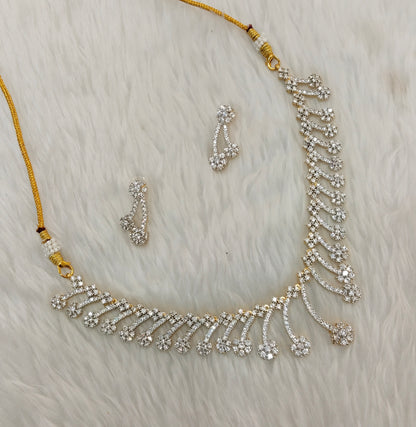 Gold CZ Necklace Indian Jewellery Denmark Set