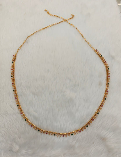 Ruby Green Gold Indian Belly Chain kamarbelt Saree Chain