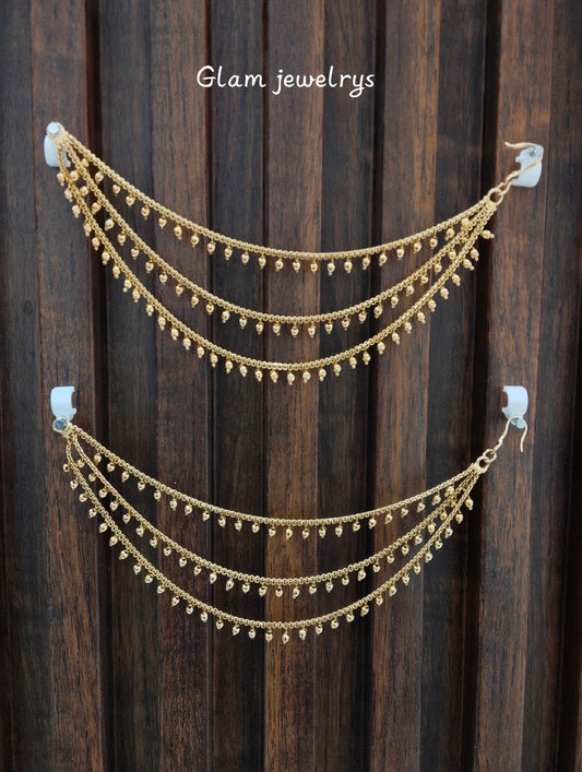 Gold polki Indian sahare earchains