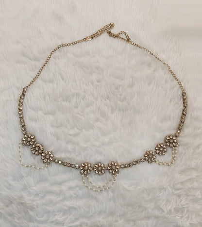 Antique Gold Crystal Stone Belly Chain Indian kamarbelt Saree Chain