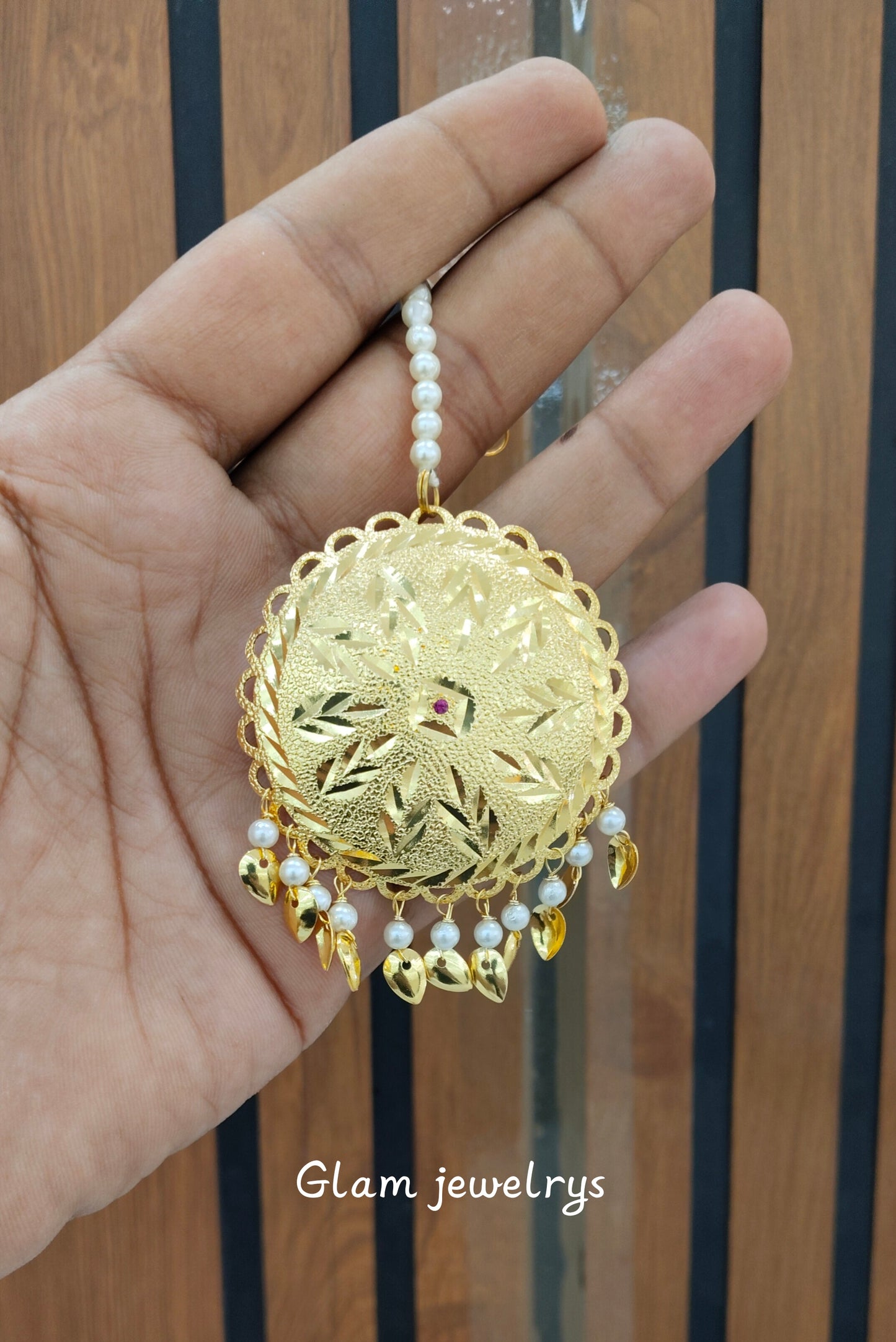 White Gold Jadau Tikka indian Jewellery Headpiece Fine Set