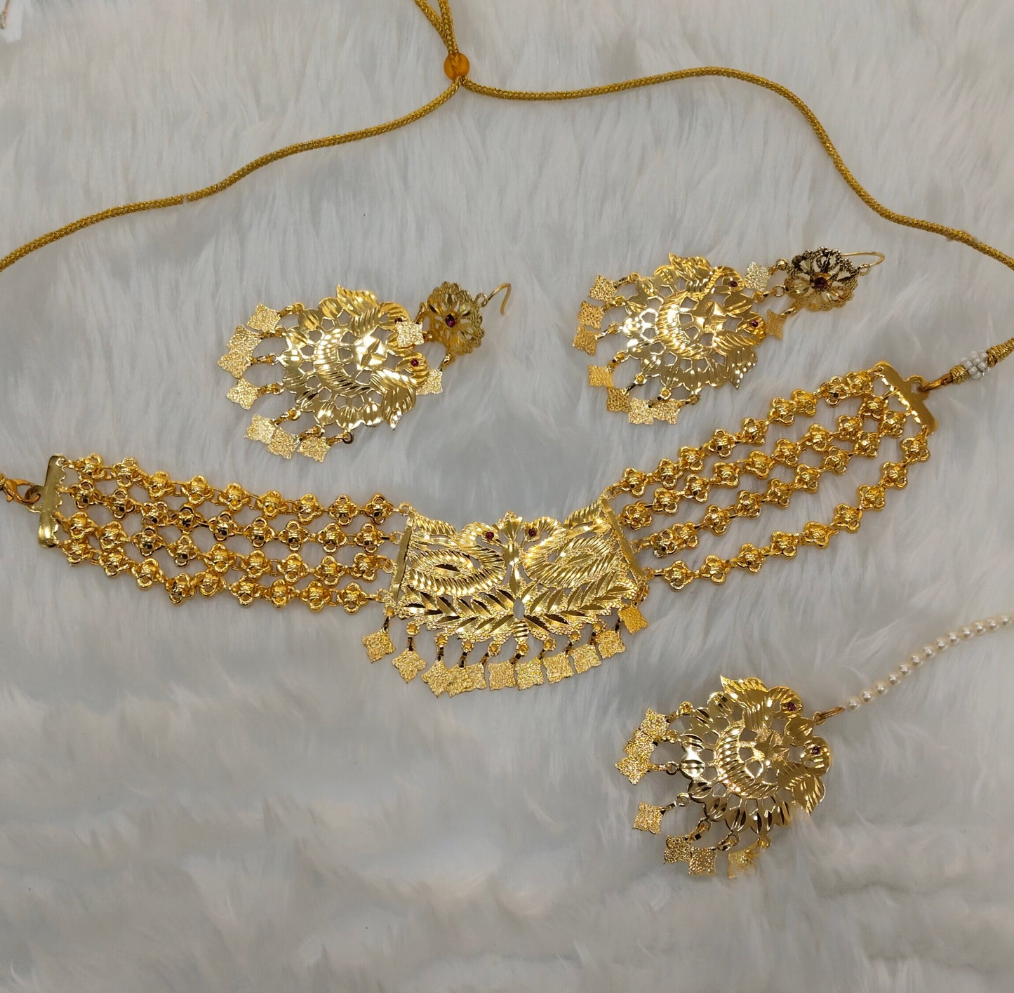 Gold Jadau Punjabi Style Patra Choker Indian Jewellery Sultan Set