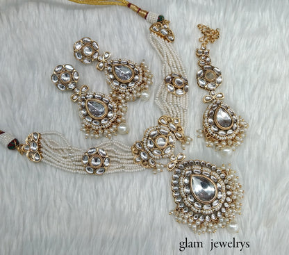 Gold kundan Indian jewellery choker Balwinder sets