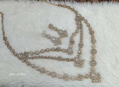 Antique Diamond AD Noor Necklace Set /Indian Necklace Set