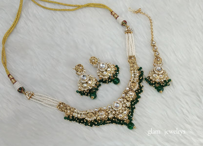 Gold Green Kundan Choker Indian jewellery Gopi sets