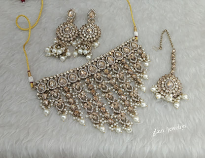 Antique Choker Indian Jewelry Baani Set