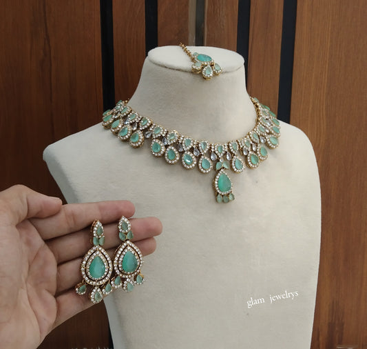 Antique Mint Necklace Indian Jewelry Yara Set