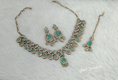 Antique Mint Necklace Indian Jewelry Yara Set