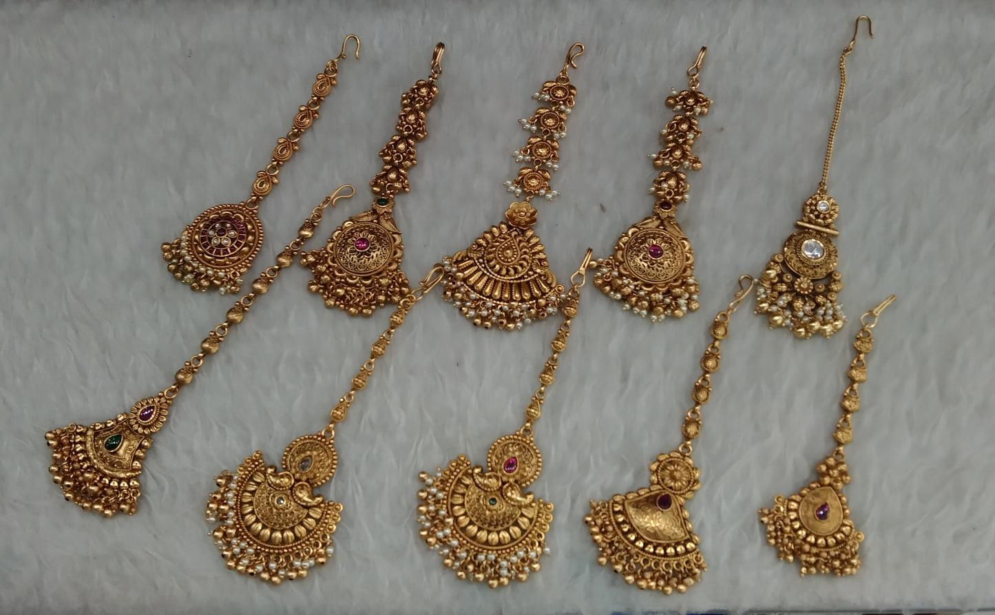 Gold polki Tikka Jewellery Indian Headpiece Jewellery