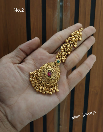 Gold polki Tikka Jewellery Indian Headpiece Jewellery