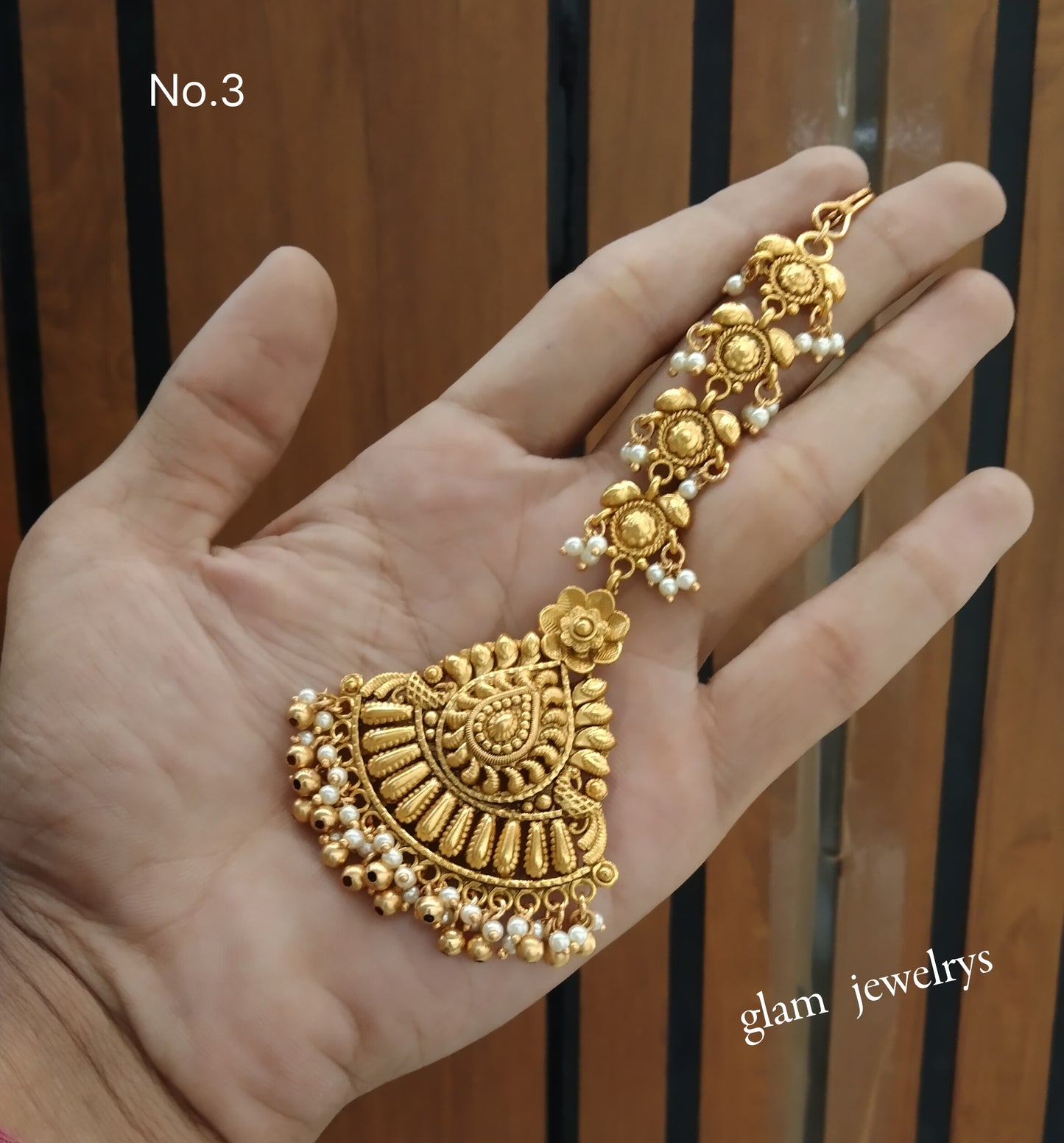Gold polki Tikka Jewellery Indian Headpiece Jewellery