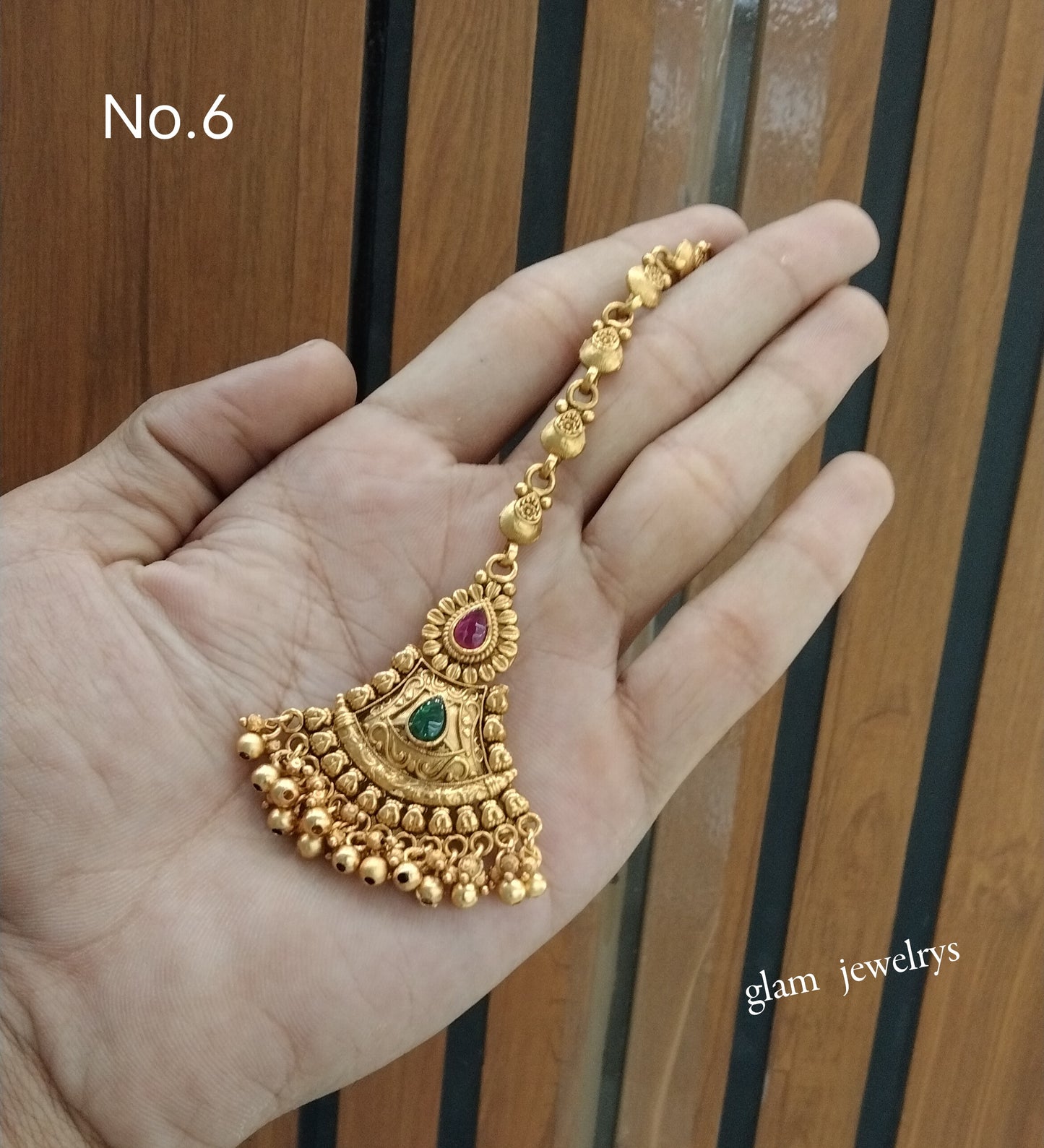 Gold polki Tikka Jewellery Indian Headpiece Jewellery