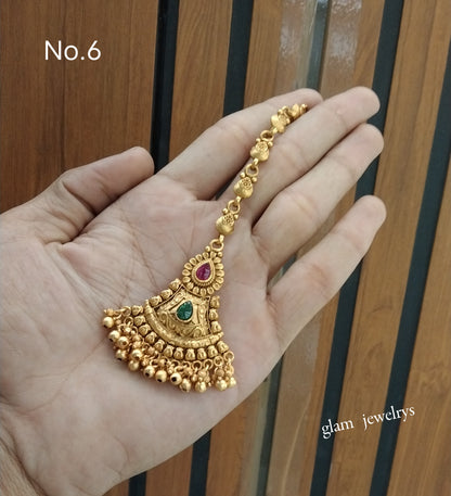 Gold polki Tikka Jewellery Indian Headpiece Jewellery