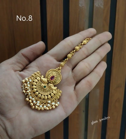 Gold polki Tikka Jewellery Indian Headpiece Jewellery