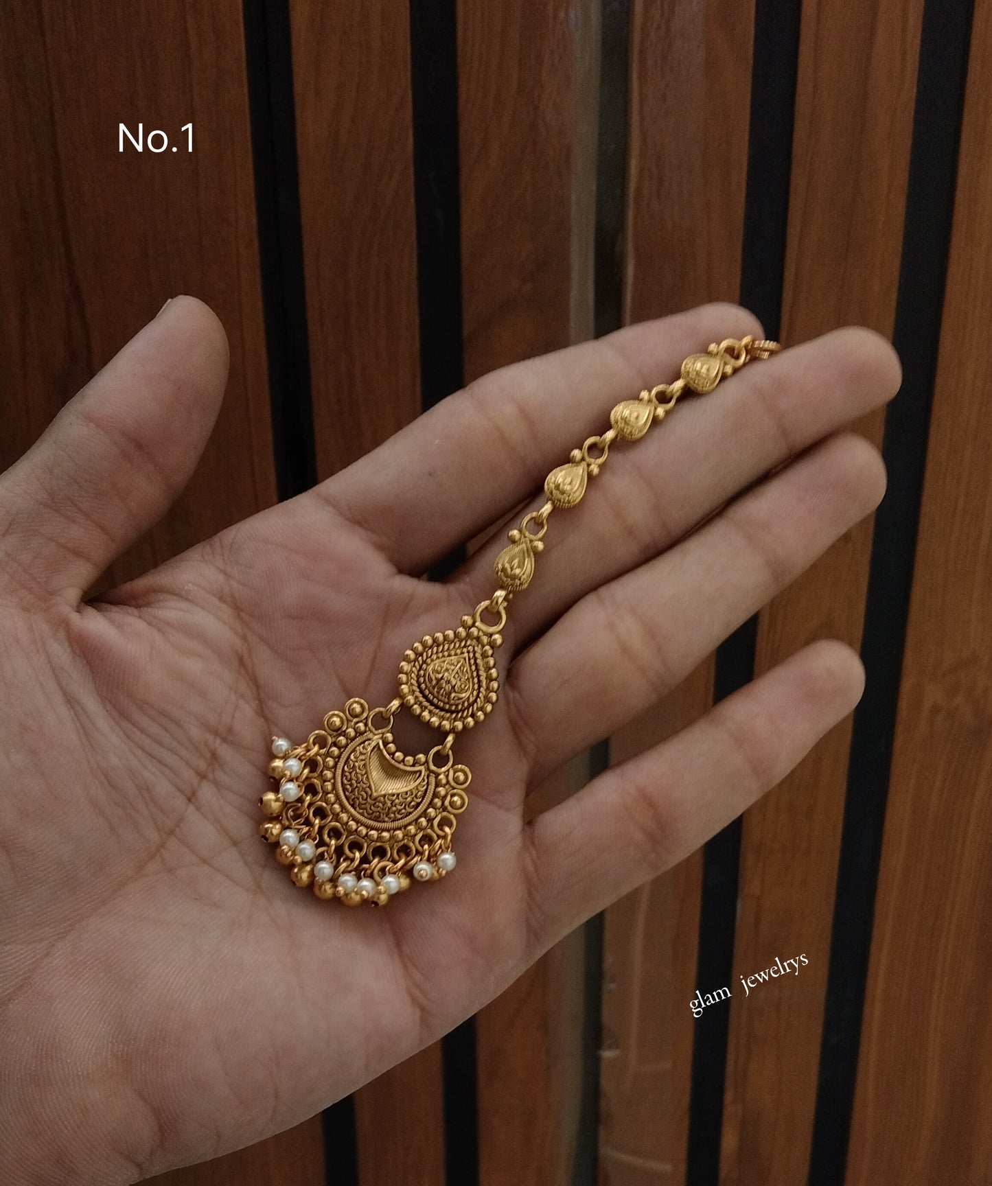 Gold polki Tikka Jewellery Indian Headpiece Jewellery