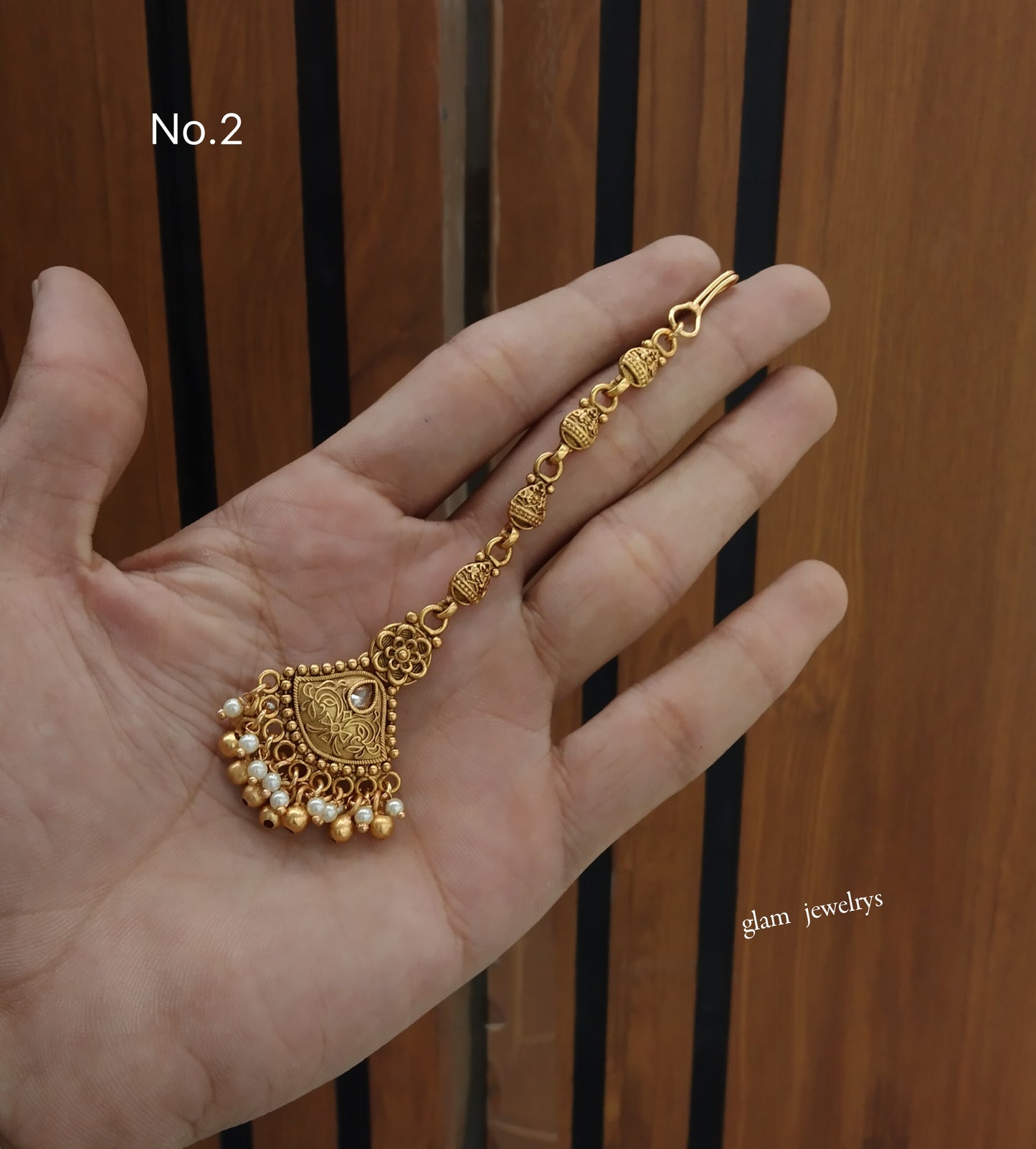 Gold polki Tikka Jewellery Indian Headpiece Jewellery