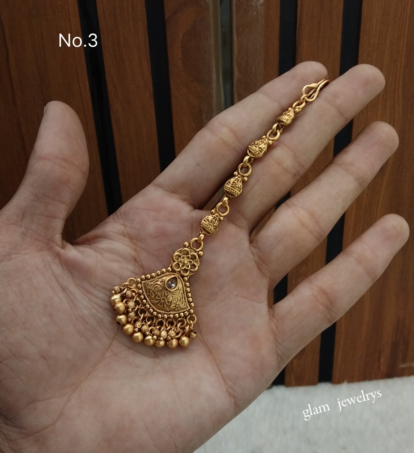 Gold polki Tikka Jewellery Indian Headpiece Jewellery