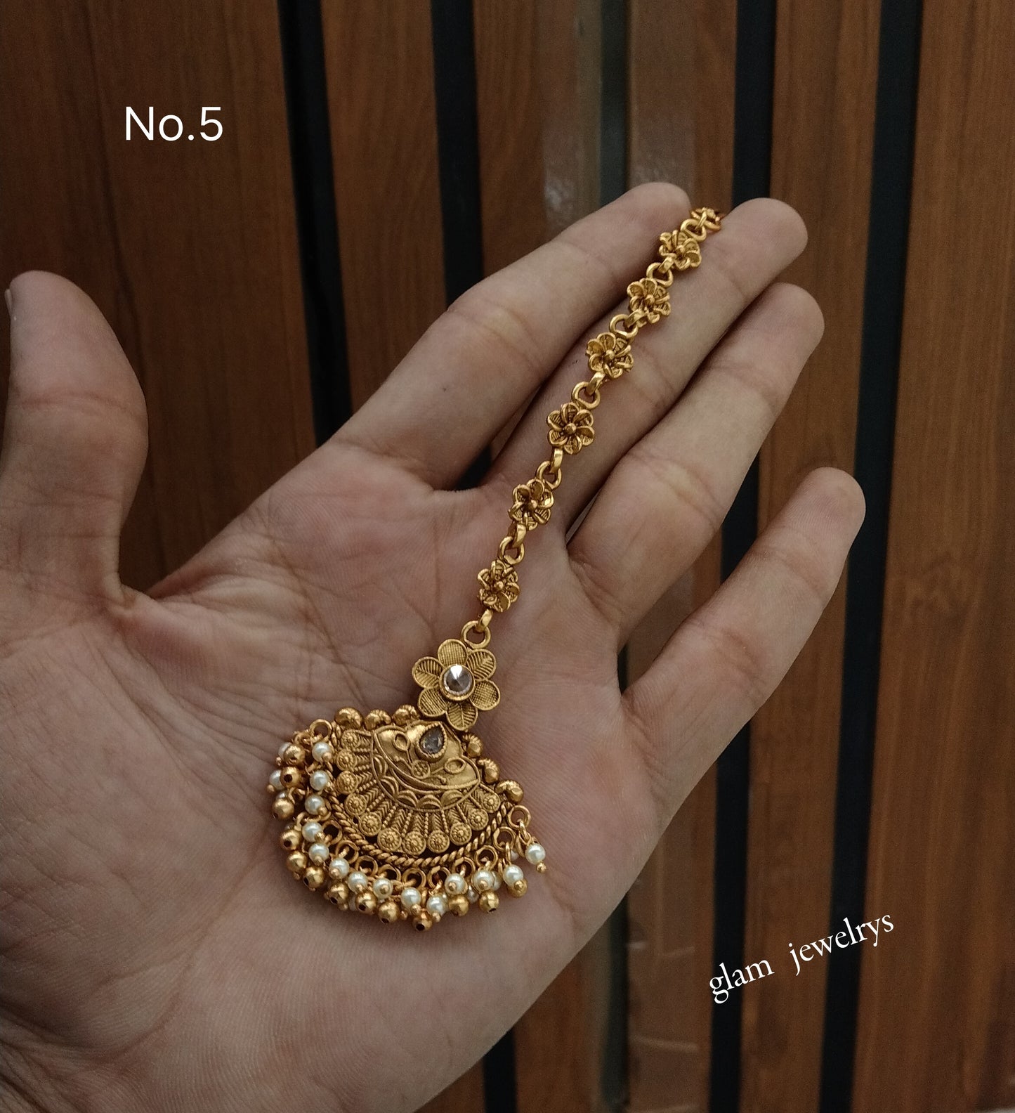 Gold polki Tikka Jewellery Indian Headpiece Jewellery