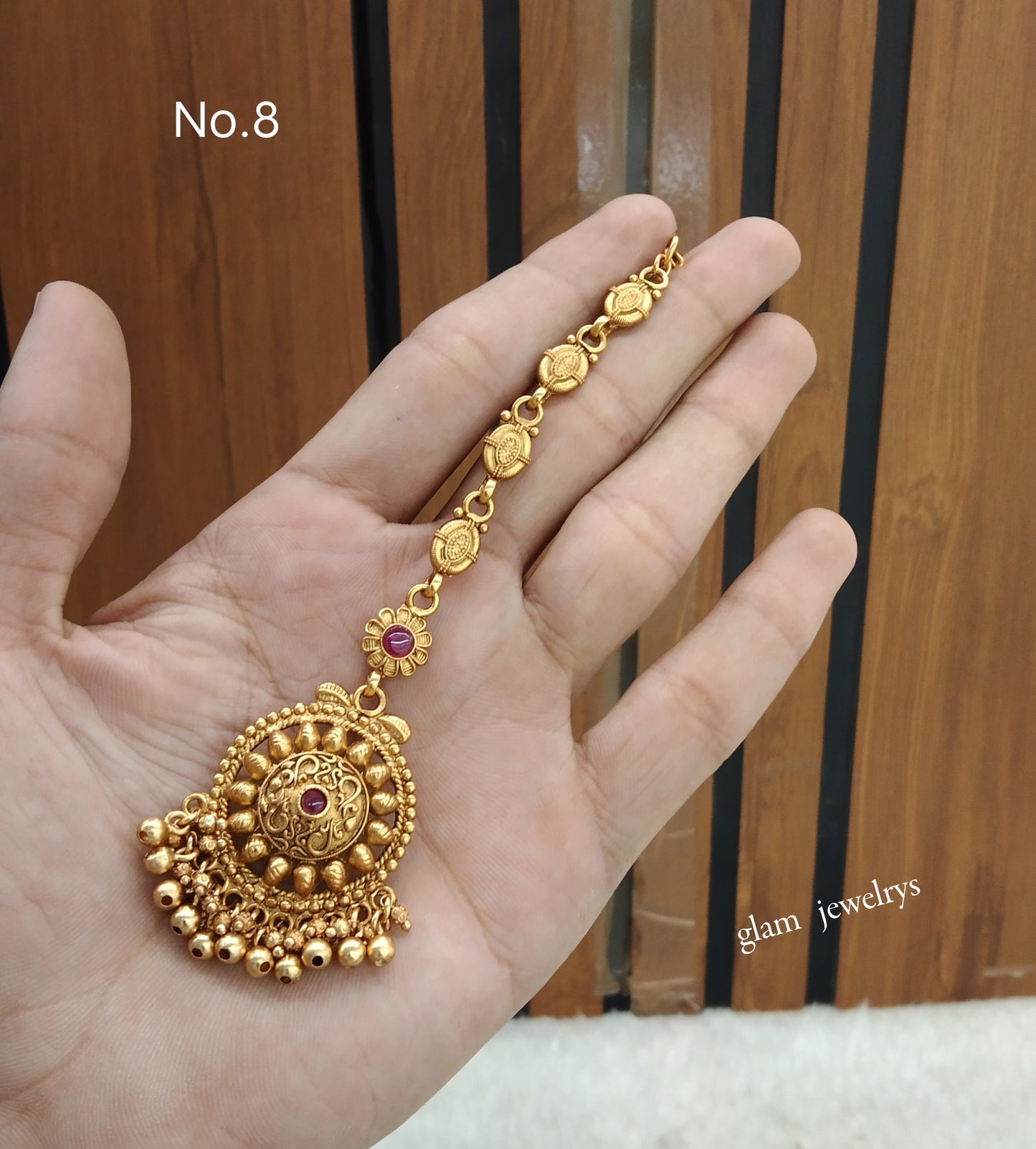 Gold polki Tikka Jewellery Indian Headpiece Jewellery