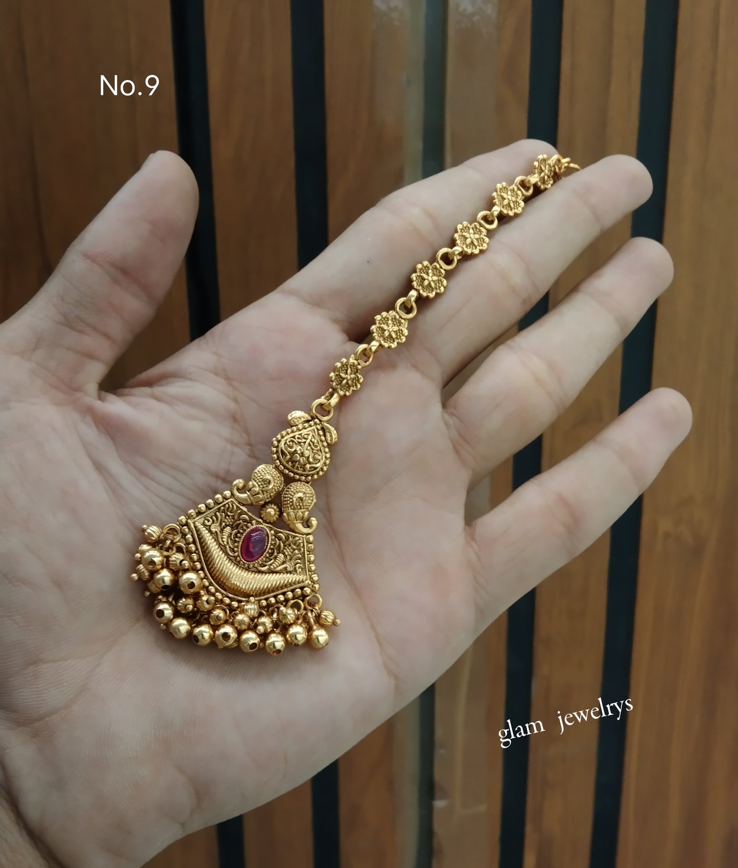 Gold polki Tikka Jewellery Indian Headpiece Jewellery