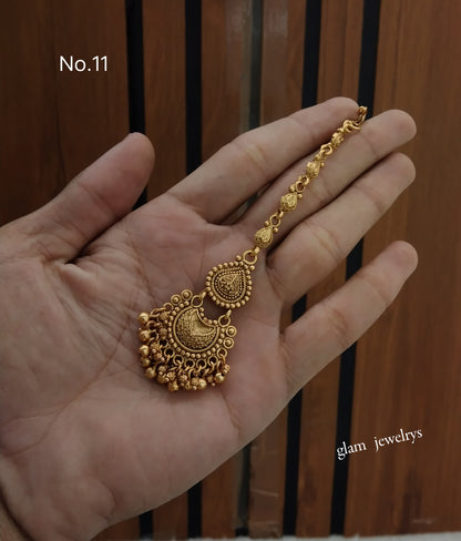 Gold polki Tikka Jewellery Indian Headpiece Jewellery
