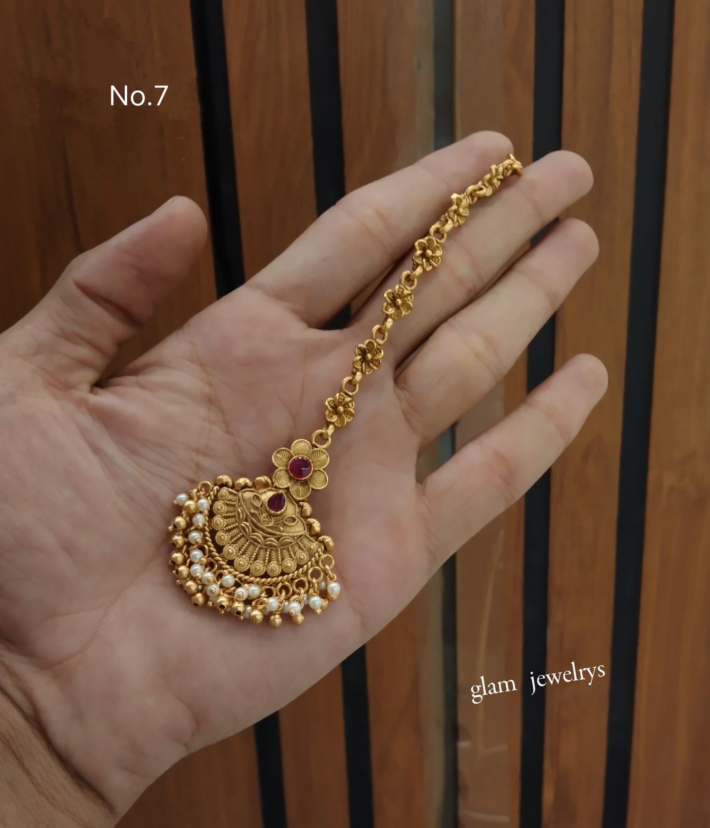 Gold polki Tikka Jewellery Indian Headpiece Jewellery