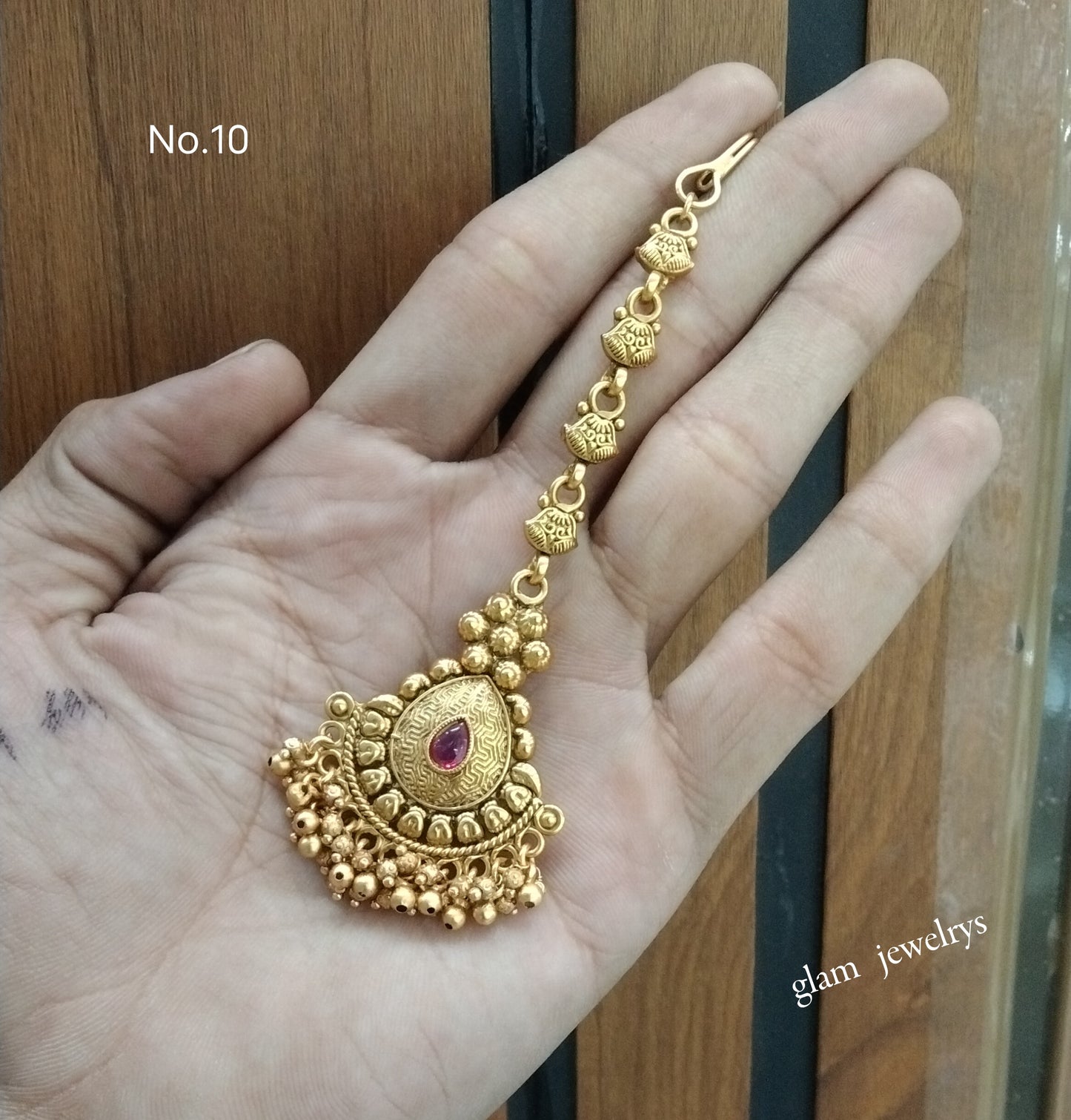 Gold polki Tikka Jewellery Indian Headpiece Jewellery